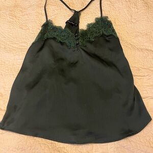Abercrombie green satin tank